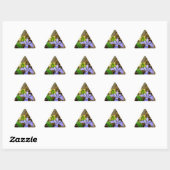 Crested Dwarf Iris blue paarse witte bloem Driehoek Sticker (Vel)