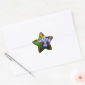 Crested Dwarf Iris blue paarse witte bloem Ster Sticker (Envelop)