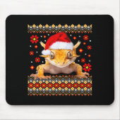 Crested Gecko Ugly Christmas Sweater Muismat (Voorkant)