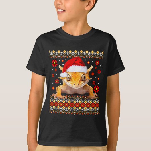 Crested Gecko Ugly Christmas Sweater  T-shirt (Voorkant)