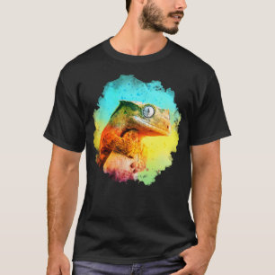 Crested Gecko Waterverf Rainbow T-shirt