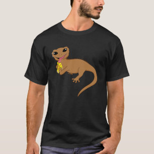 Crested gekko's schattig reptiel eten pizza hagedi t-shirt
