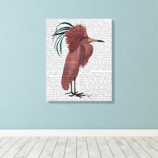 Crested Marsala Bird Canvas Afdruk (Insitu (Houten vloer))