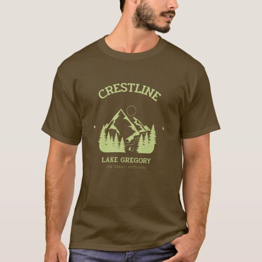 CRESTLINE, CRESTLINE CA, LAKE GREGGORY 1 T-SHIRT (Voorkant)