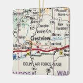 Crestview Florida Map Keramisch Ornament (Links)