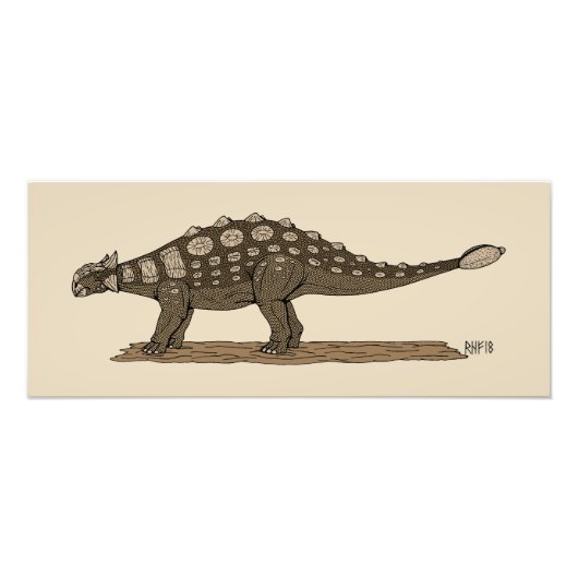 Cretacous Dinosaur Ankylosaurus Foto Afdruk (Voorkant)