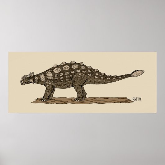 Cretacous Dinosaur Ankylosaurus Poster (Voorkant)