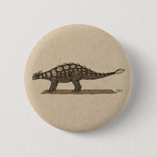 Cretacous Dinosaur Ankylosaurus Ronde Button 5,7 Cm (Voorkant)