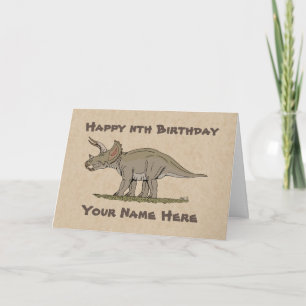 Cretacous Dinosaur Triceratops Birthday Card Kaart