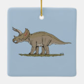 Cretacous Dinosaur Triceratops Keramisch Ornament (Achterkant)