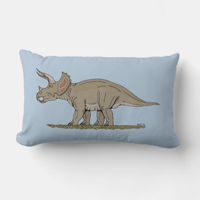 Cretacous Dinosaur Triceratops Kussen (Voorkant)