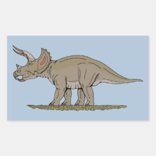 Cretacous Dinosaur Triceratops Rechthoekige Sticker