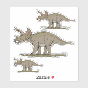 Cretacous Dinosaur Triceratops Sticker
