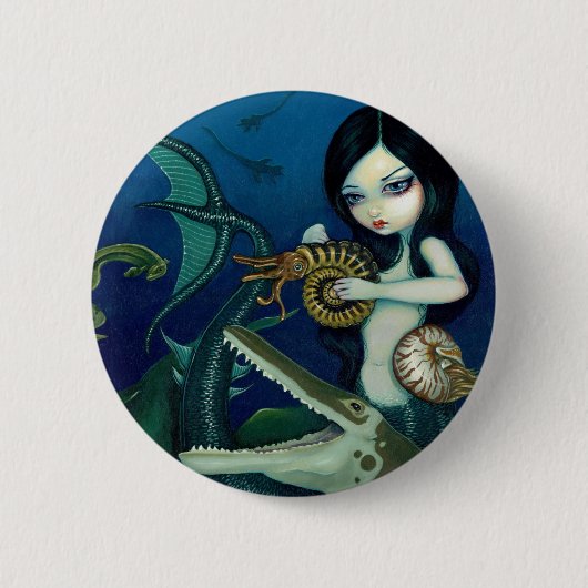 "Cretacous Mermaid"-Button Ronde Button 5,7 Cm (Voorkant)