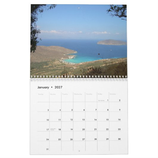 CRETE, Calendrier Mur GRÈCE (Jan 2027)