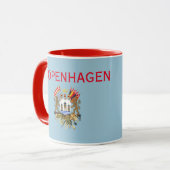 Crête de Copenhague Danemark et tasse de drapeau (Devant gauche)
