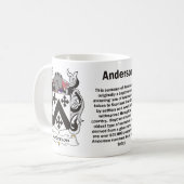 Crête de famille d'Anderson sur une tasse (Devant gauche)