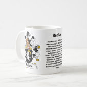 Crête de famille de Becker sur une tasse (Devant gauche)