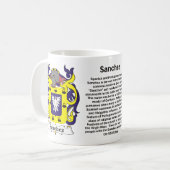 Crête de famille de Sanchez sur une tasse (Devant gauche)