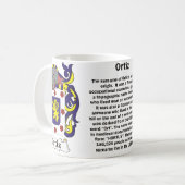 Crête de famille d'Ortiz sur une tasse (Devant gauche)