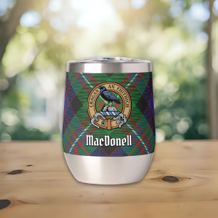 Crête du clan MacDonell de Glengarry sur tartan