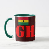 Crête du GHANA et tasse de café de drapeau (Gauche)