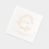 Crête feutrée moderne Simple Monogramme Mariage Or (Gauche)