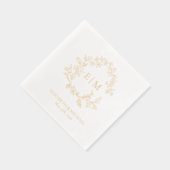 Crête feutrée moderne Simple Monogramme Mariage Or (Droite)