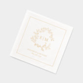 Crête feutrée moderne Simple Monogramme Mariage Or (Gauche)