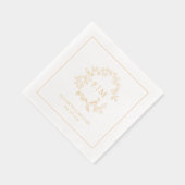 Crête feutrée moderne Simple Monogramme Mariage Or (Droite)