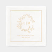 Crête feutrée moderne Simple Monogramme Mariage Or (Recto)