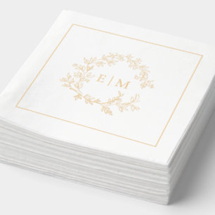 Crête feutrée moderne Simple Monogramme Mariage Or