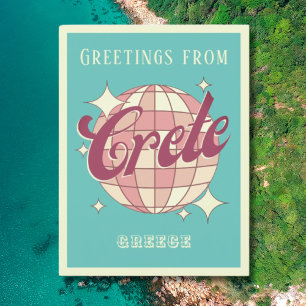 Crète Grèce vacances Retro Carte postale Vintage