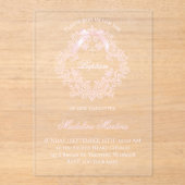 crête rose aquarelle | Invitation au baptême (Recto)