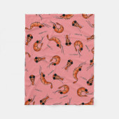 Crevette amusante kawaii couverture polaire (Devant)