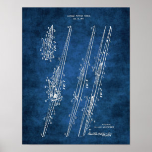 Crew Rowing Poster Patentdiagram van Roeischaal