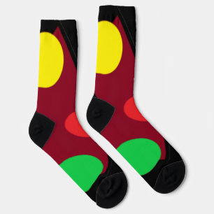 Crew Socks GIANT STIPPEN GEEL RED BRIGHT GREEN Sokken