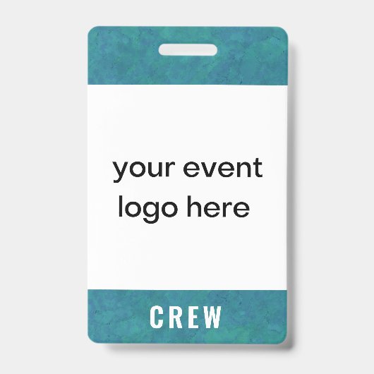 Crew Staff Event Badge Blauwgroen (Front)