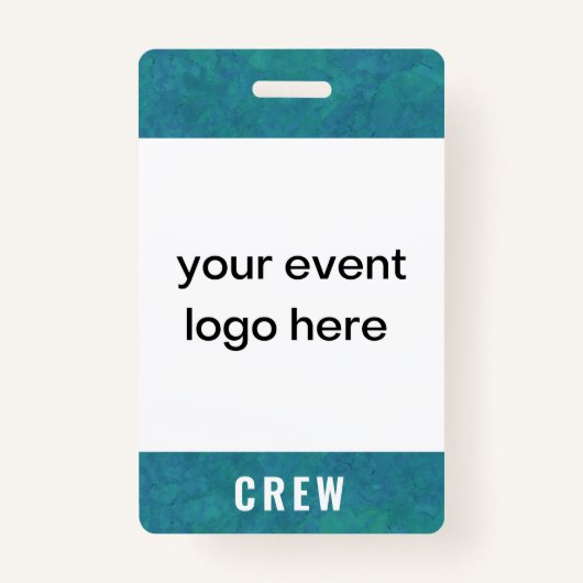 Crew Staff Event Badge Blauwgroen (Voorkant)