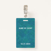 Crew Staff Event Badge Blauwgroen (Achterkant met clip)