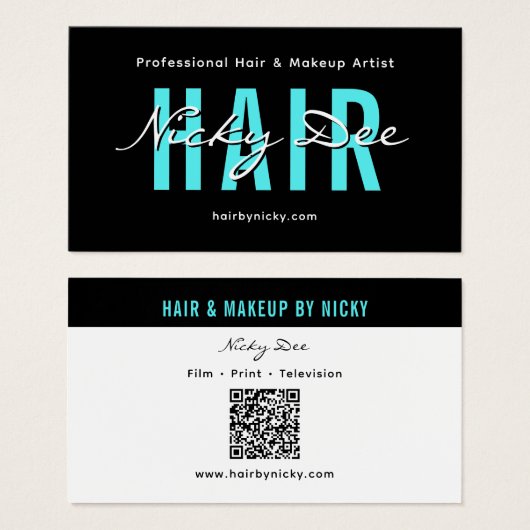 Crew Talent Block Text Business Card | QR Code Visitekaartje (Voorkant /achterkant)