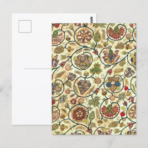 Crewel Work Borduurwerk Fruit en bloemen Briefkaart