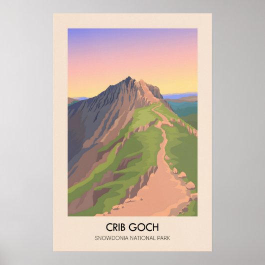 Crib Goch Snowdonia Affiche de voyage (Devant)