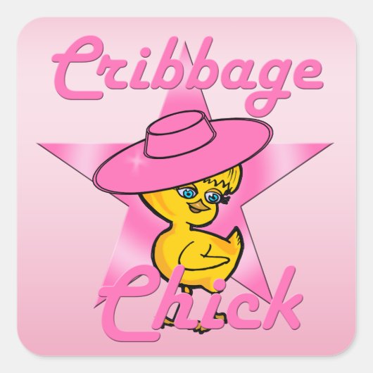 Cribbage Chick #8 Vierkante Sticker (Voorkant)