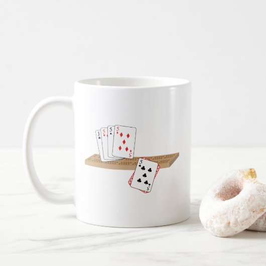 Cribbage Hand Koffiemok (Met donut)
