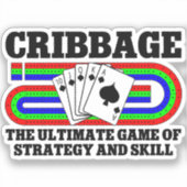 Cribbage Het ultieme spel van strategie en vaardig Sticker (Voorkant)