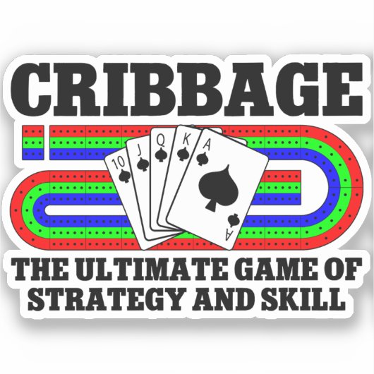 Cribbage Het ultieme spel van strategie en vaardig Sticker (Voorkant)