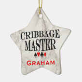 Cribbage Master Personalized Keramisch Ornament (Links)