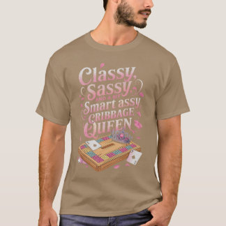 Cribbage Queen Skunked Peg Kaartspel Bordspel Cr T-shirt