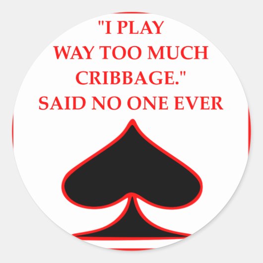 CRIBBAGE RONDE STICKER (Voorkant)